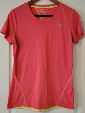 Marika Tec Athletic Pink Performance Tee with yellow Trim